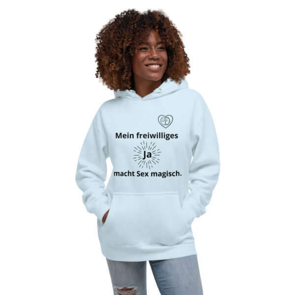 Mein freiwilliges Ja macht Sex magisch (Unisex-Hoodie, pastell) – Bild 3