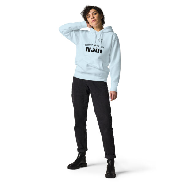 Respekt beginnt beim Nein (Unisex-Hoodie, pastell) – Bild 3