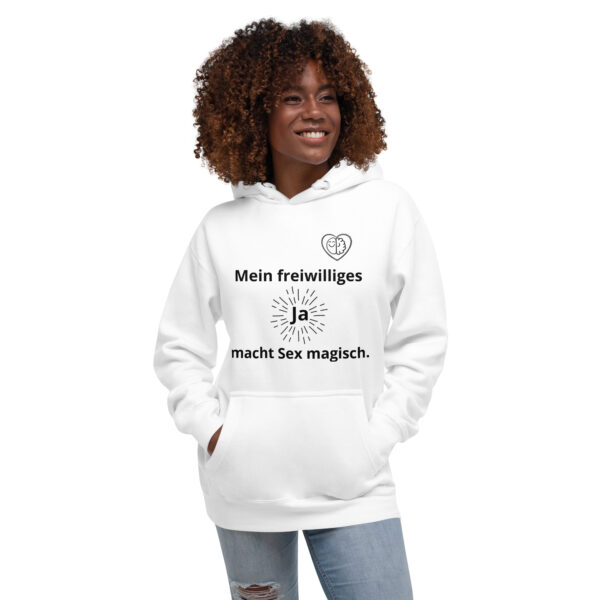 Mein freiwilliges Ja macht Sex magisch (Unisex-Hoodie, pastell) – Bild 4