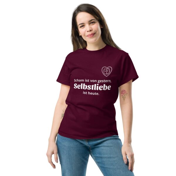 Scham ist von gestern, Selbstliebe ist von heute (Unisex T-Shirt, dark)